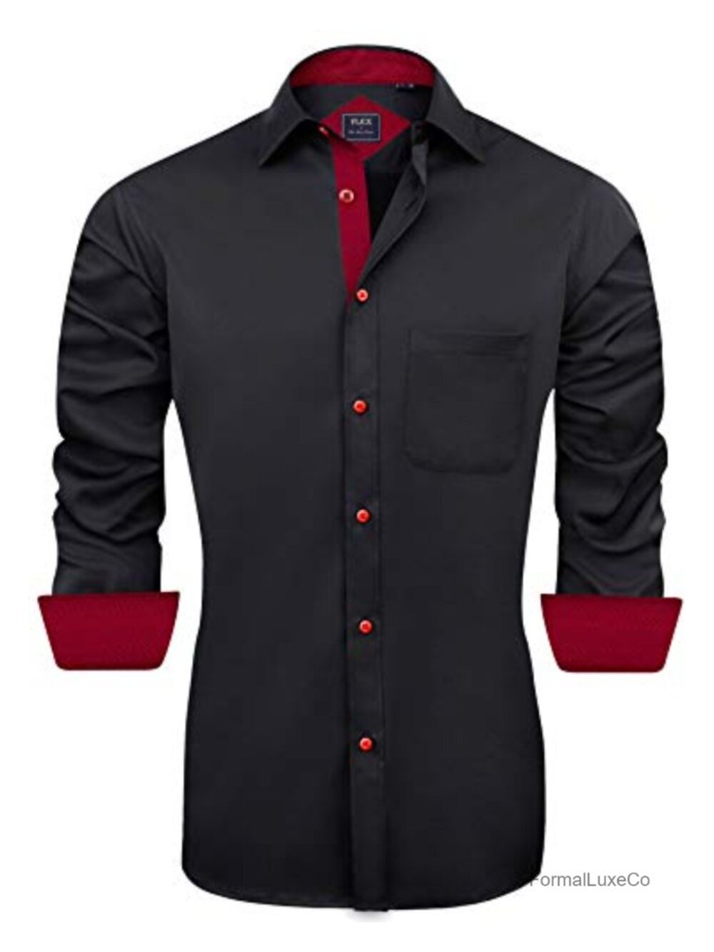 Mens Wrinkle-Free Stretch Dress Shirt Regular Fit Long Sleeve Button Down